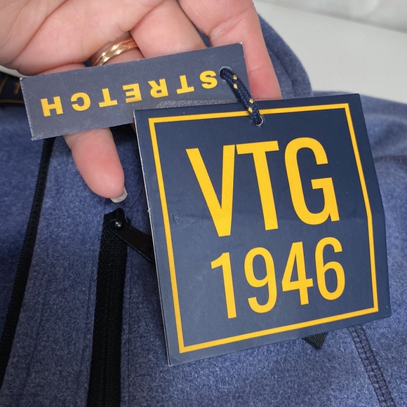 VTG 1946 Blue Stretch 1/4 Zip Jacket Size Small NWT - Picture 9 of 10